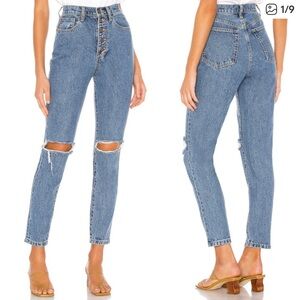 WeWoreWhat The Danielle High Rise Distressed Straight Jeans Size 25